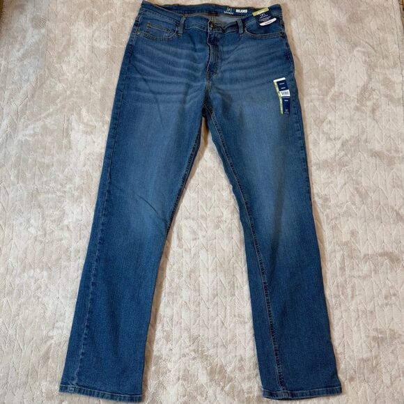 George Denim Men Jeans Relaxed Fit 5 Pocket Size 36 x 34 Pants NWT - Picture 1 of 5